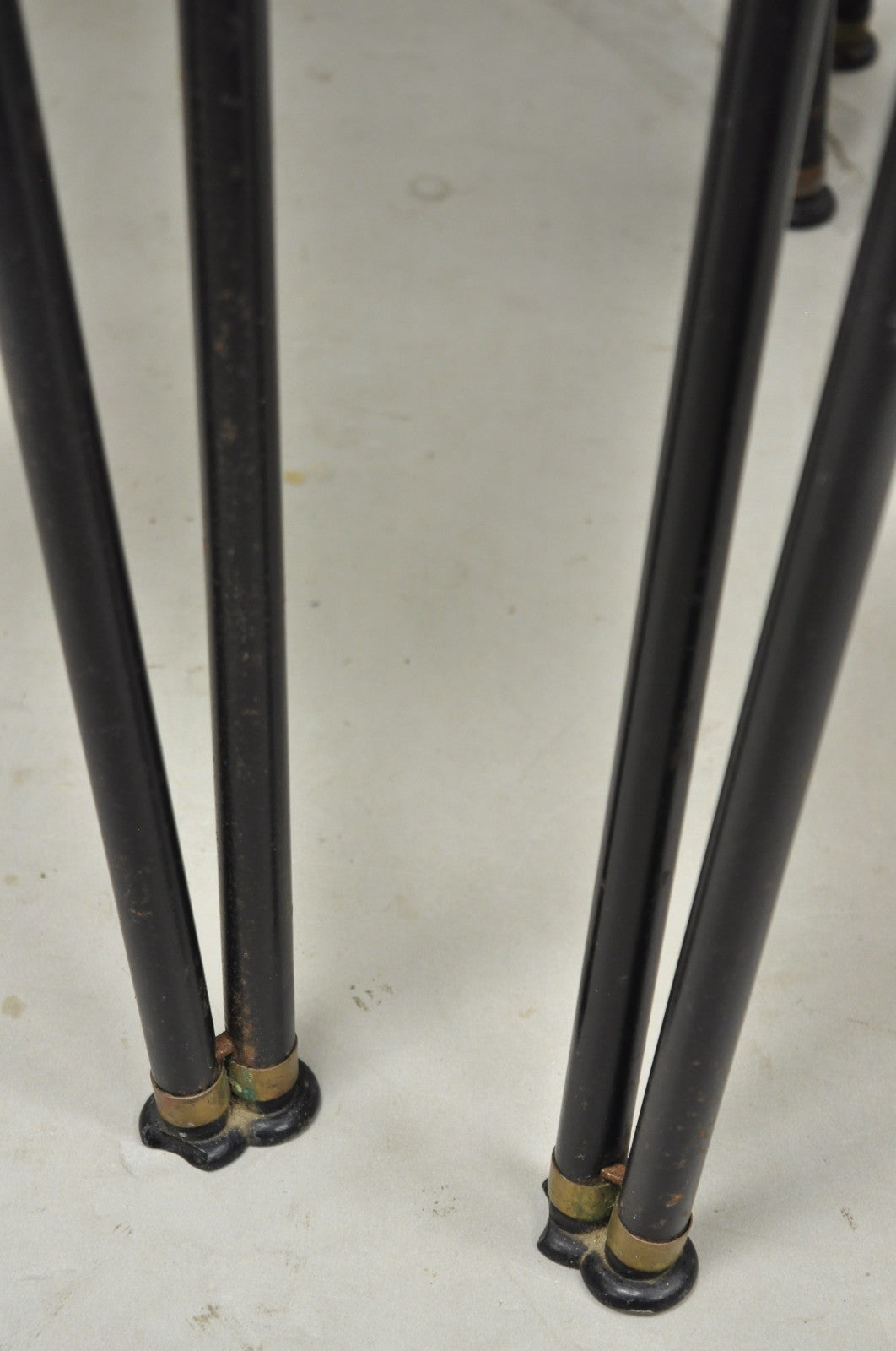 Vintage Daystrom Mid Century Modern Black Metal Kitchen Dining Chairs, Set of 6