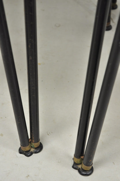 Vintage Daystrom Mid Century Modern Black Metal Kitchen Dining Chairs, Set of 6