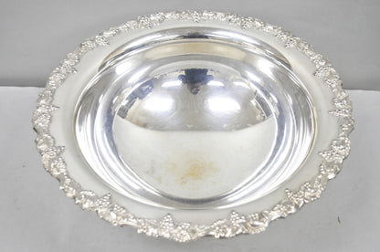Vintage Victorian Style Grapevine Large Silver Plated Pedestal Punch Bowl