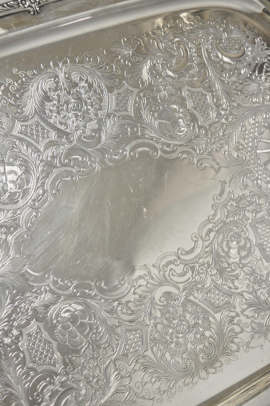 Vintage Rogers Bros. 1847 Heritage 9498 Silver Plated Serving Platter Bar Tray