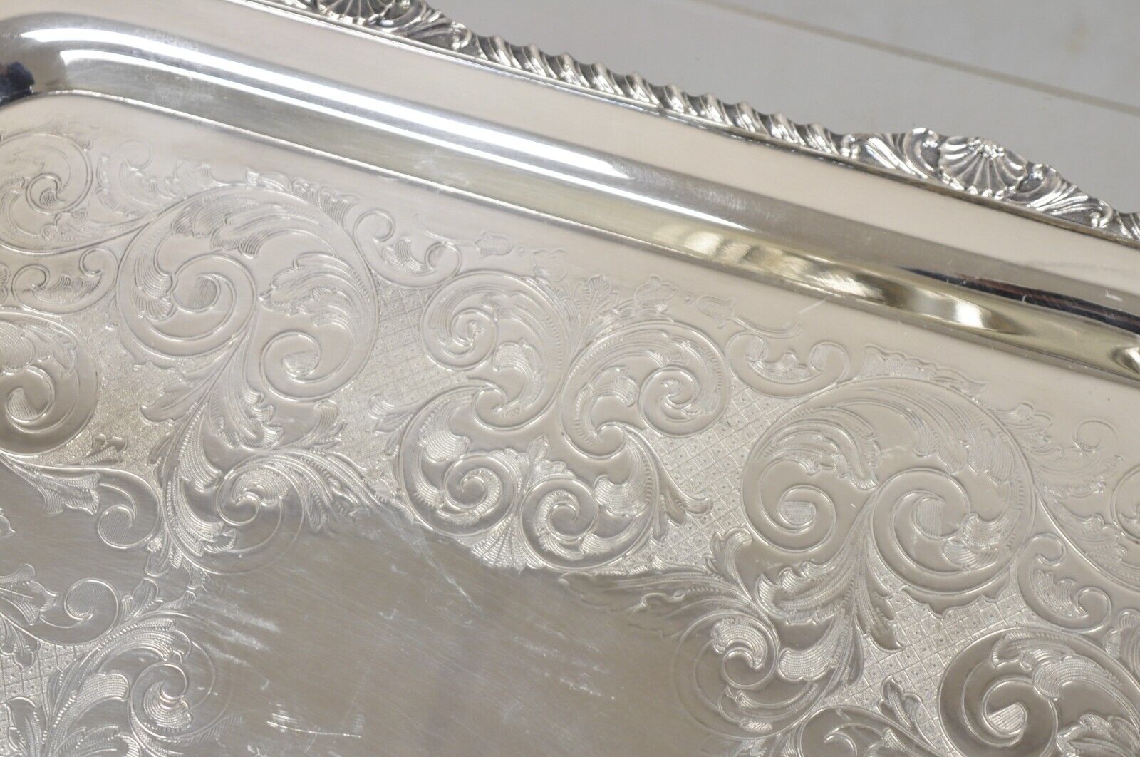 Vintage Marlboro Victorian Style Silver Plated Butlers Serving Platter Tray