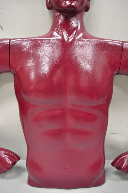 Vintage Art Deco Style Male & Female Couple Red & Black Torso Art Mannequins