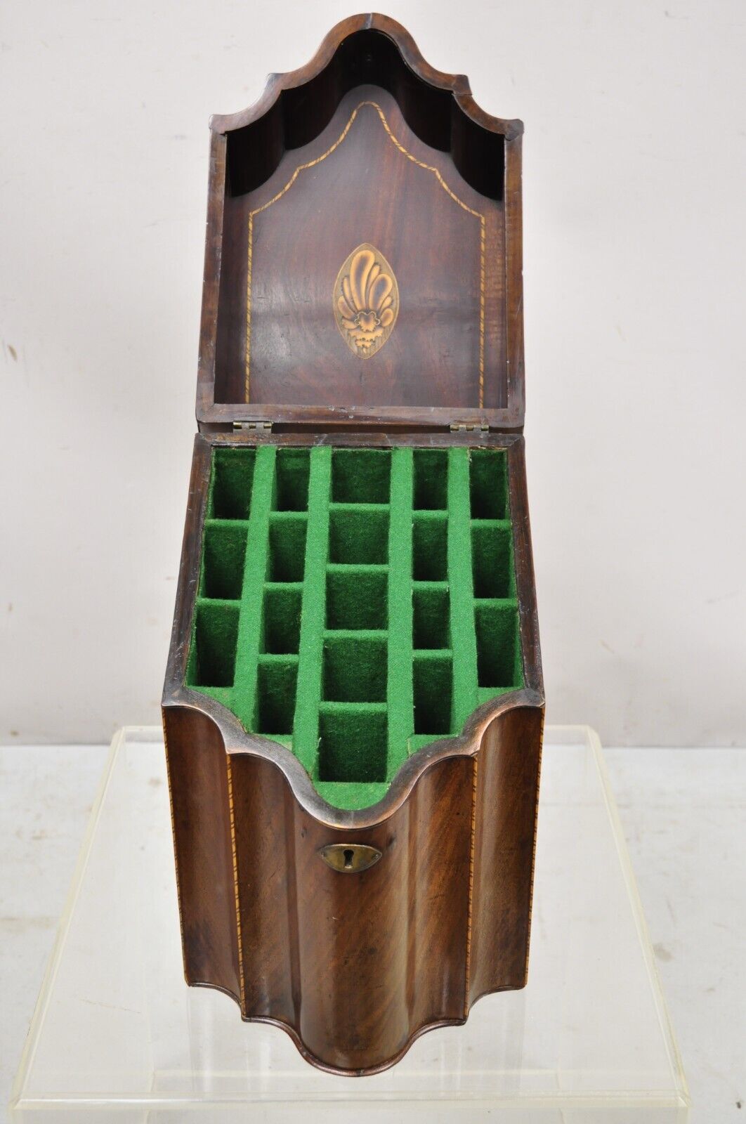 Antique Mahogany George III Georgian Antique Inlaid Knife Box