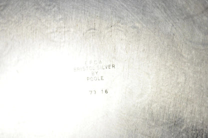 Vintage EPCA Bristol Silver by Poole 73 16 Silver Plated Oval Platter Bar Tray