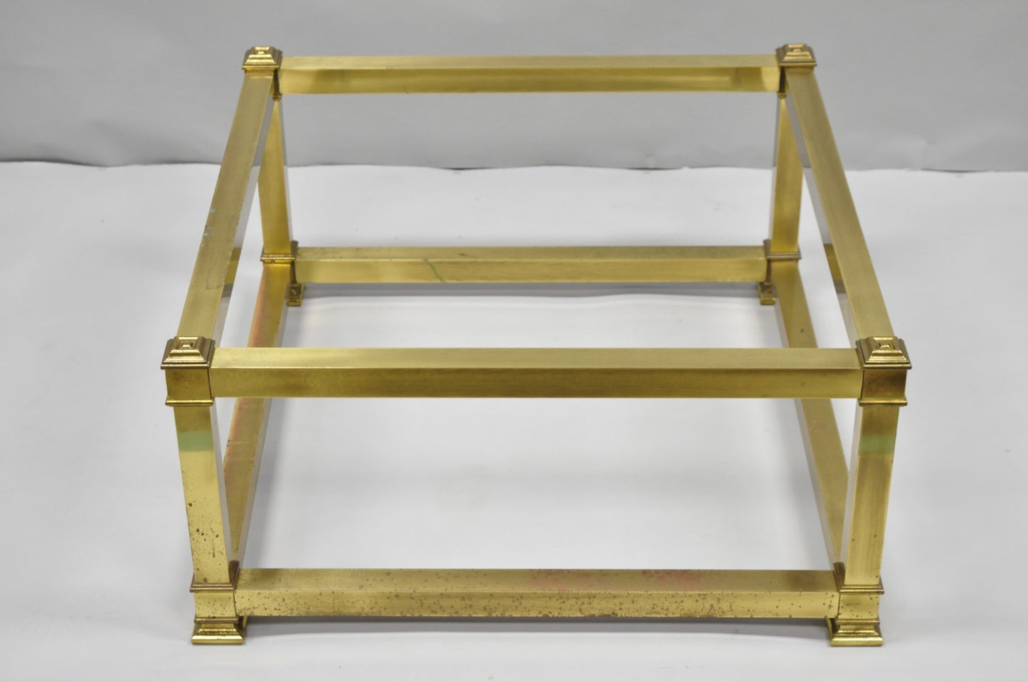 Vintage Mastercraft Hollywood Regency Square Brass Coffee Table Base Only