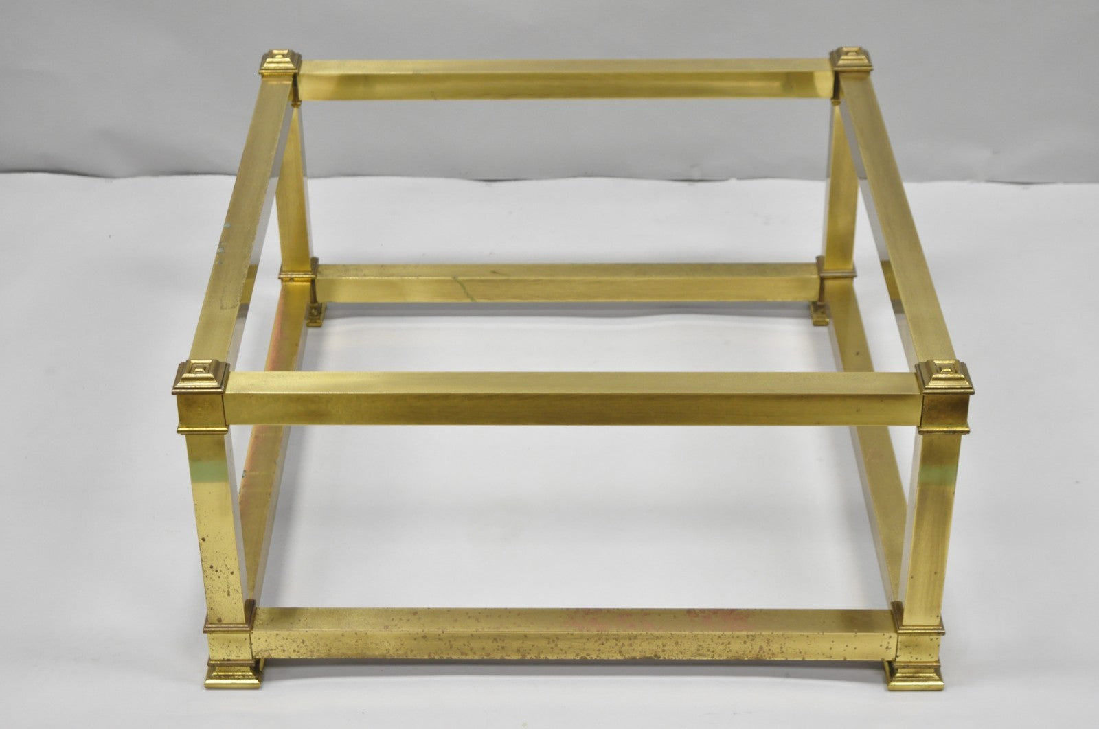 Vintage Mastercraft Hollywood Regency Square Brass Coffee Table Base Only