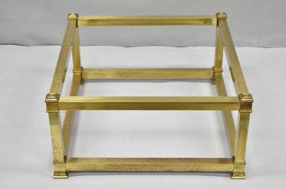 Vintage Mastercraft Hollywood Regency Square Brass Coffee Table Base Only
