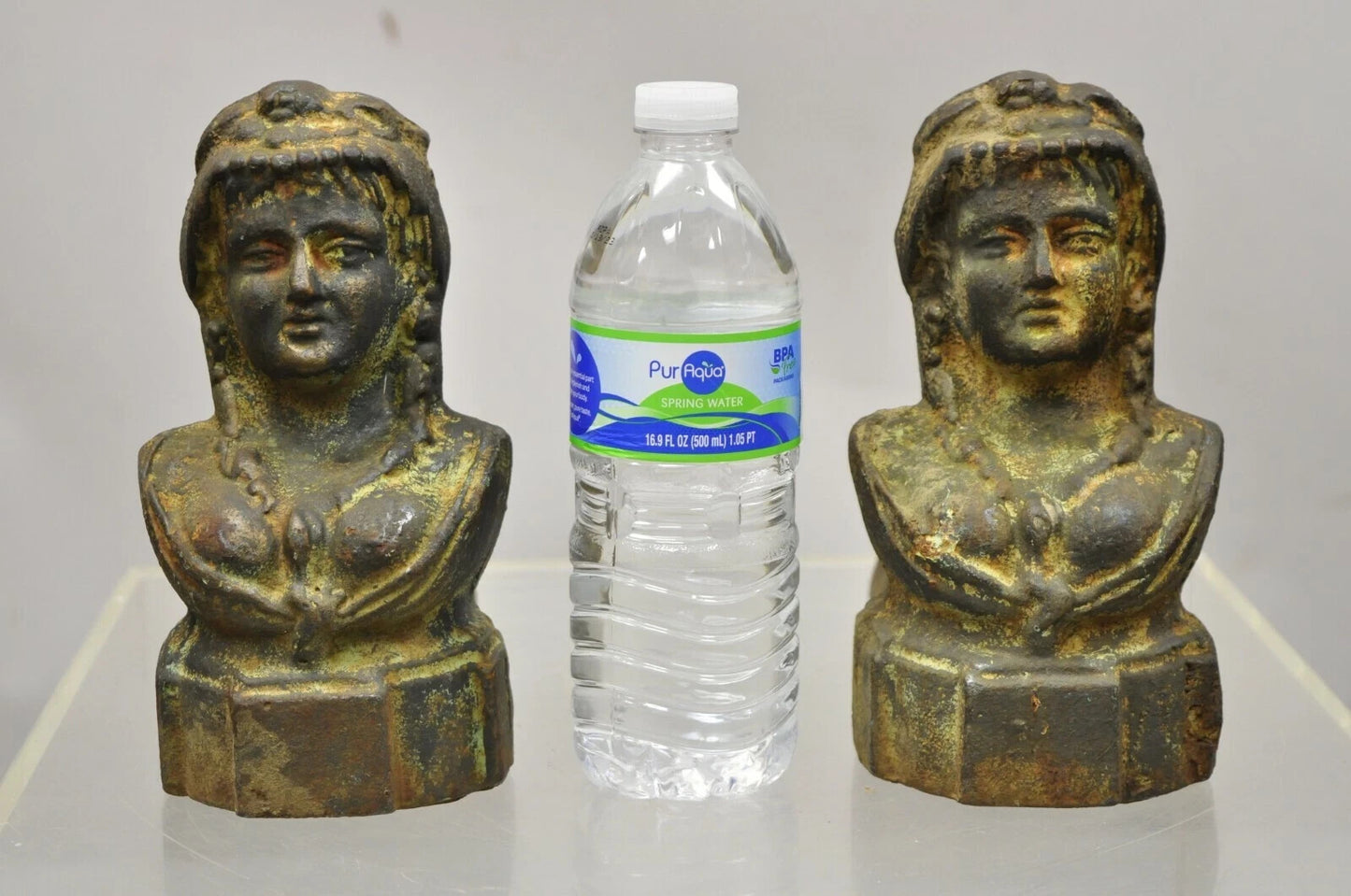 French Victorian Style Cast Iron Figural Women Bust Maiden Form Boot Scraper