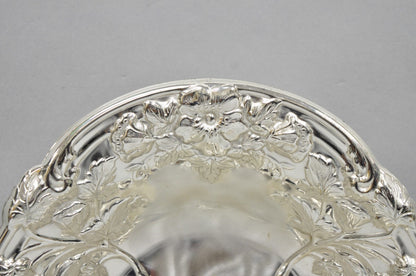 Vintage WMF Germany Ikora Silver Plated Brass Floral Repousse Nut Dish Bowl