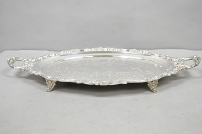 Vintage Baroque by Wallace 293F Victorian Silver Plated Oval Bar Serving Tray