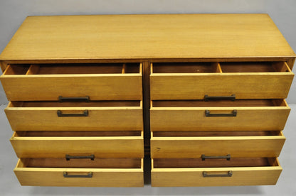 Vintage Mid Century Modern Blonde Mahogany Long Dresser Credenza by Red Lion