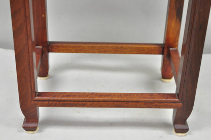 Vintage Chinese Hardwood Small Pedestal Plant Stand Side Table