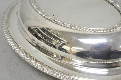 Vintage Oneida Fiesta Silver Plated Oval Covered Vegetable Serving Dish Platter