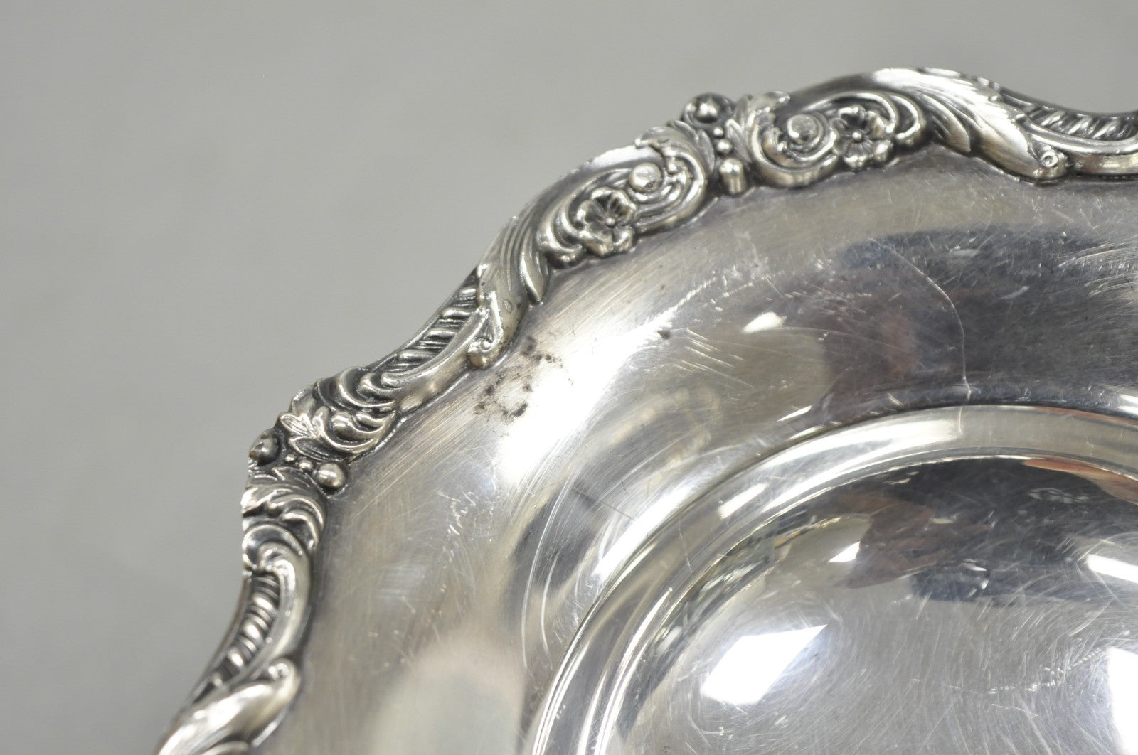 Vintage Poole "Old English" 5005 Silver Plated Small Footed Nut Dish Bowl