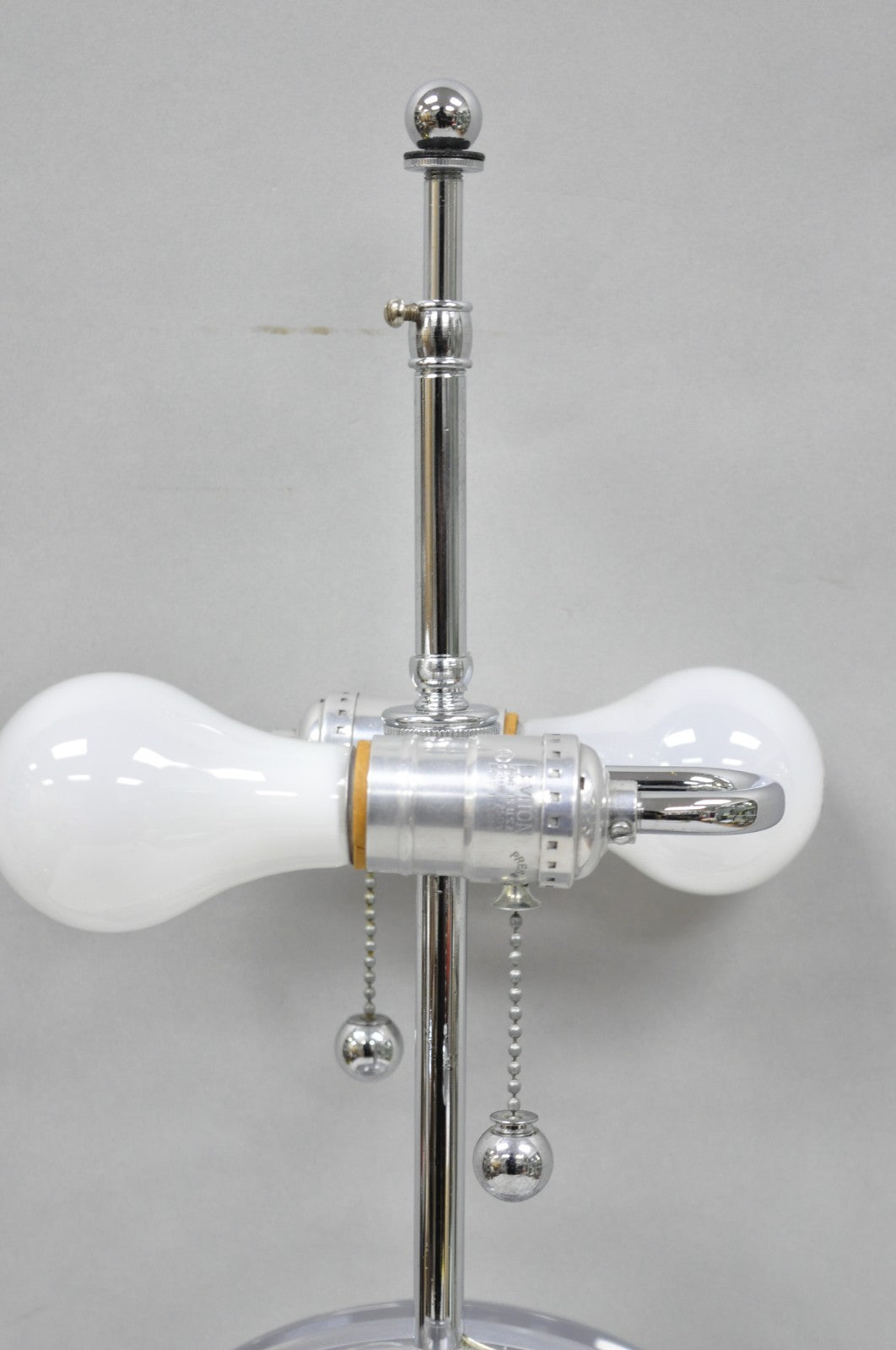 Vintage Les Prismatiques Heavy Lucite Acrylic Waterfall Arch Chrome Table Lamp