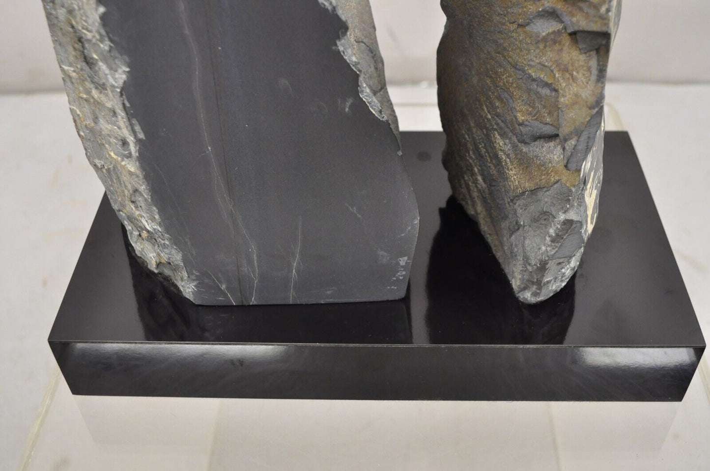 Naomi Feinberg "Fractured Planet" Gray Stone Abstract Modern Sculpture