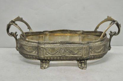 Vintage French Louis XVI Baroque Style Bronze Planter Centerpiece Bowl Dish