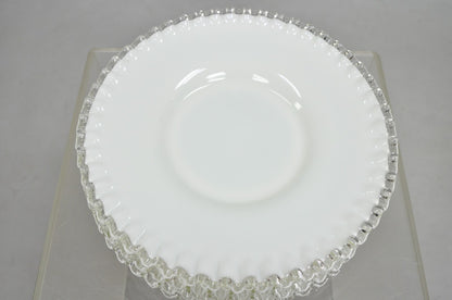 Vintage Fenton Silver Crest 12" Milk Glass Ruffled Edge Plate Platter - Set of 6