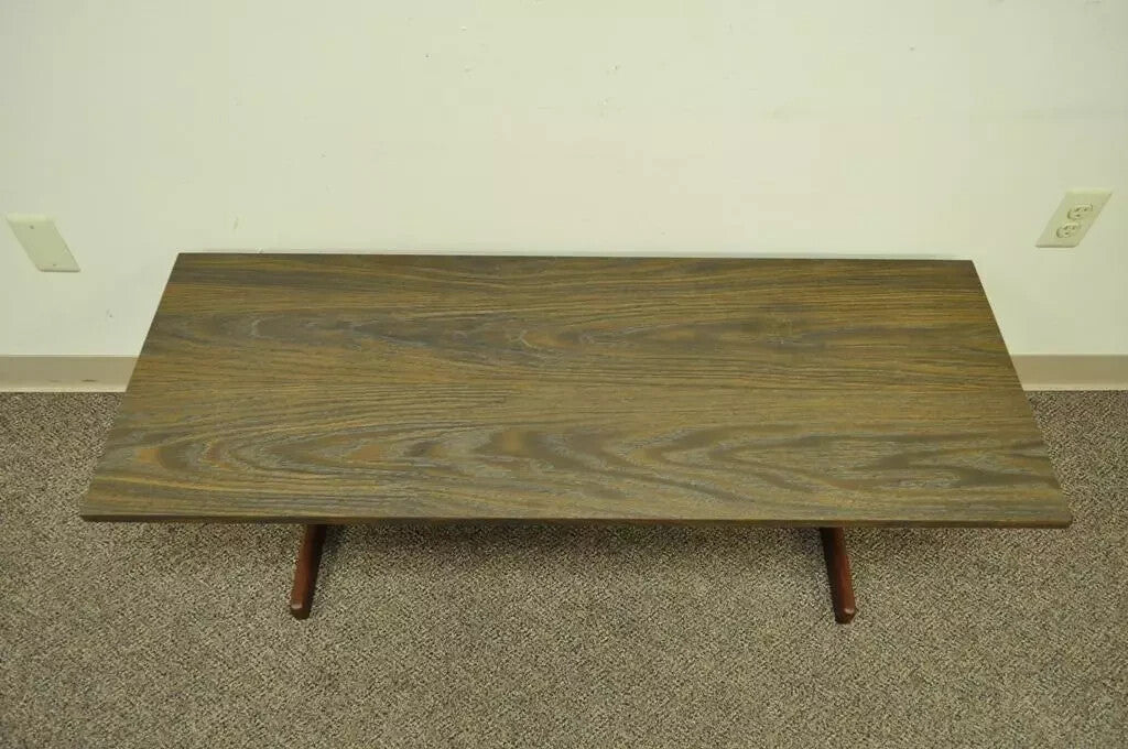 Vintage Mid Century Danish Modern Teak and Laminate Rectangular Coffee Table