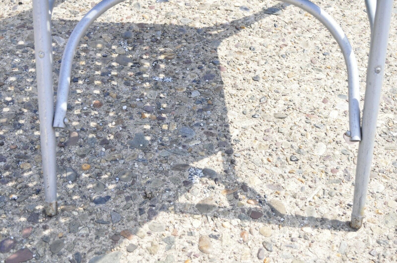 Vintage Green Metal Aluminum Basket Weave Patio Porch Outdoor Arm Chair
