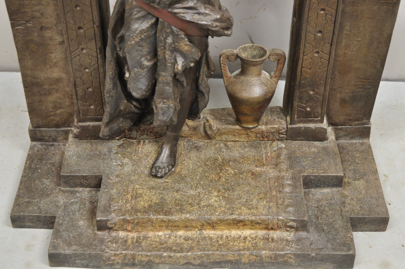 French Renaissance "Rebecca at the Wall" Spelter Metal Large Statue Sculpture