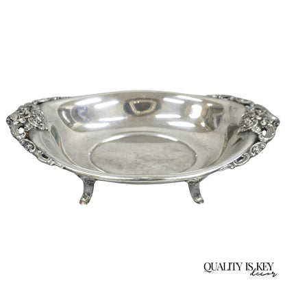 Vintage Baroque by Wallace Victorian Silver Plated Footed Centerpiece Fruit Bowl