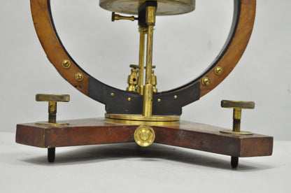 Antique Victorian Wood & Brass Tangent Galvanometer Lab Electrical Equipment