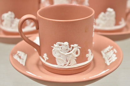 Wedgewood Terracotta Jasperware Miniature Tea Set Demitasse Cup & Saucer 14 pcs