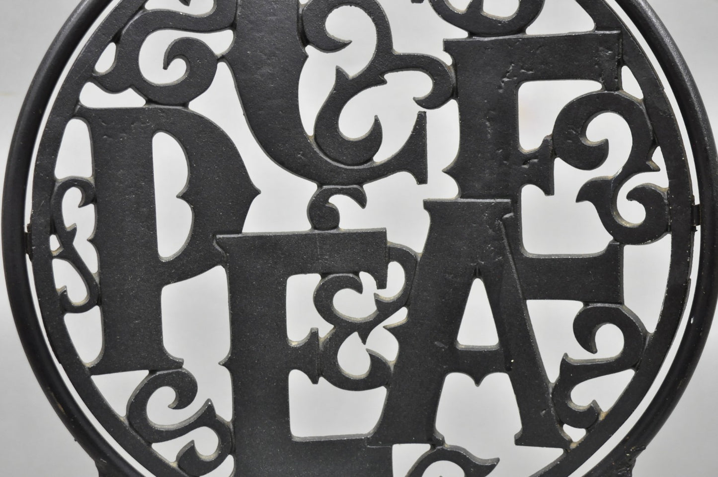 Arthur Umanoff for Shaver Howard "Peace & Love" Wrought Iron Bistro Side Chair