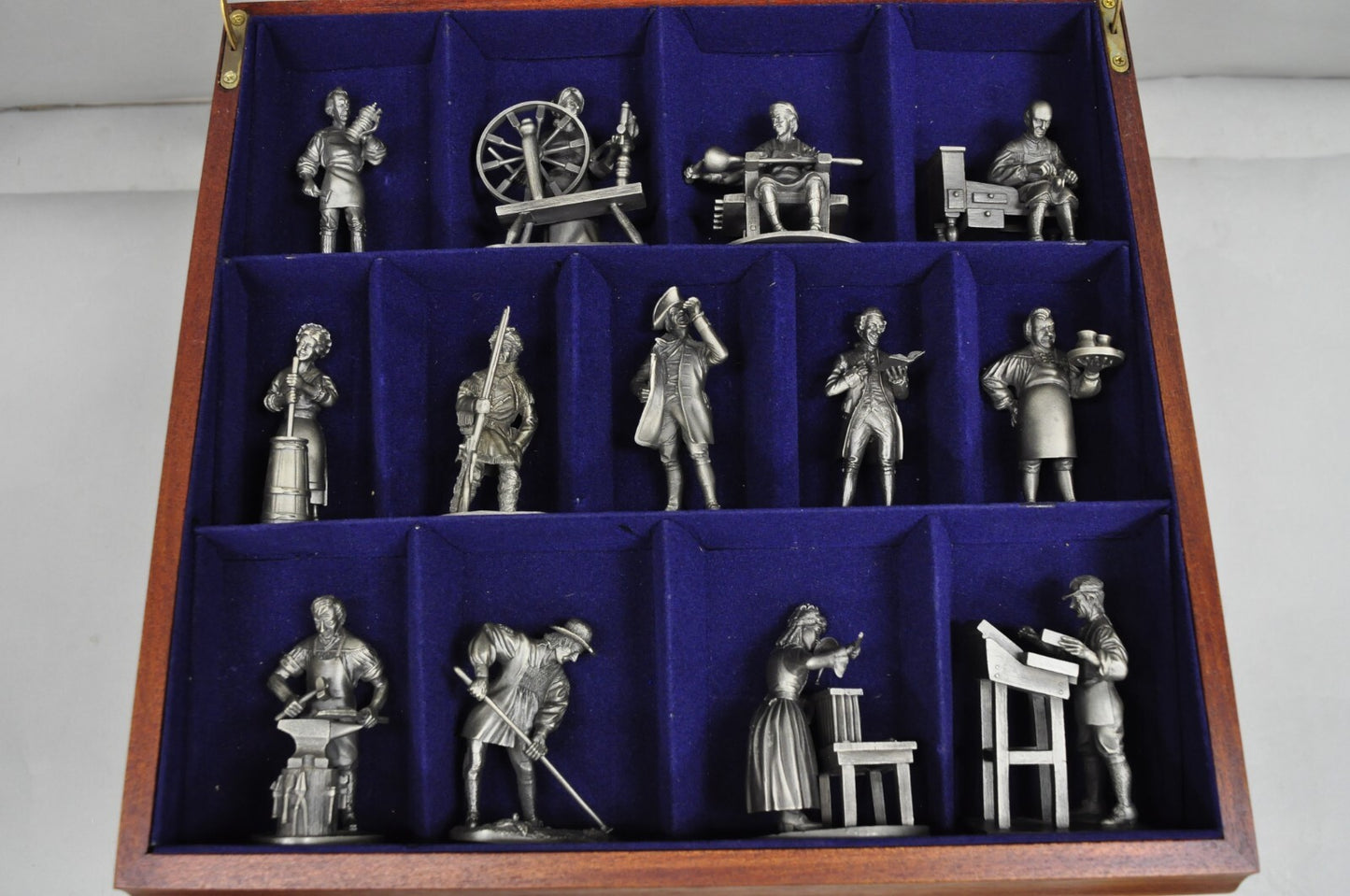 Vintage Franklin Mint 1974 Pewter People of Colonial America Full Figurine Set