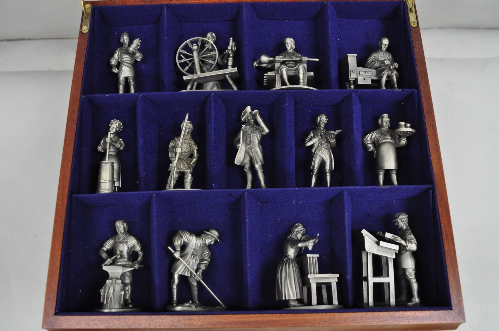 Vintage Franklin Mint 1974 Pewter People of Colonial America Full Figurine Set