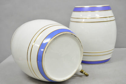 Antique Loftus London English Victorian Porcelain Spirits Whisky Barrels - Pair