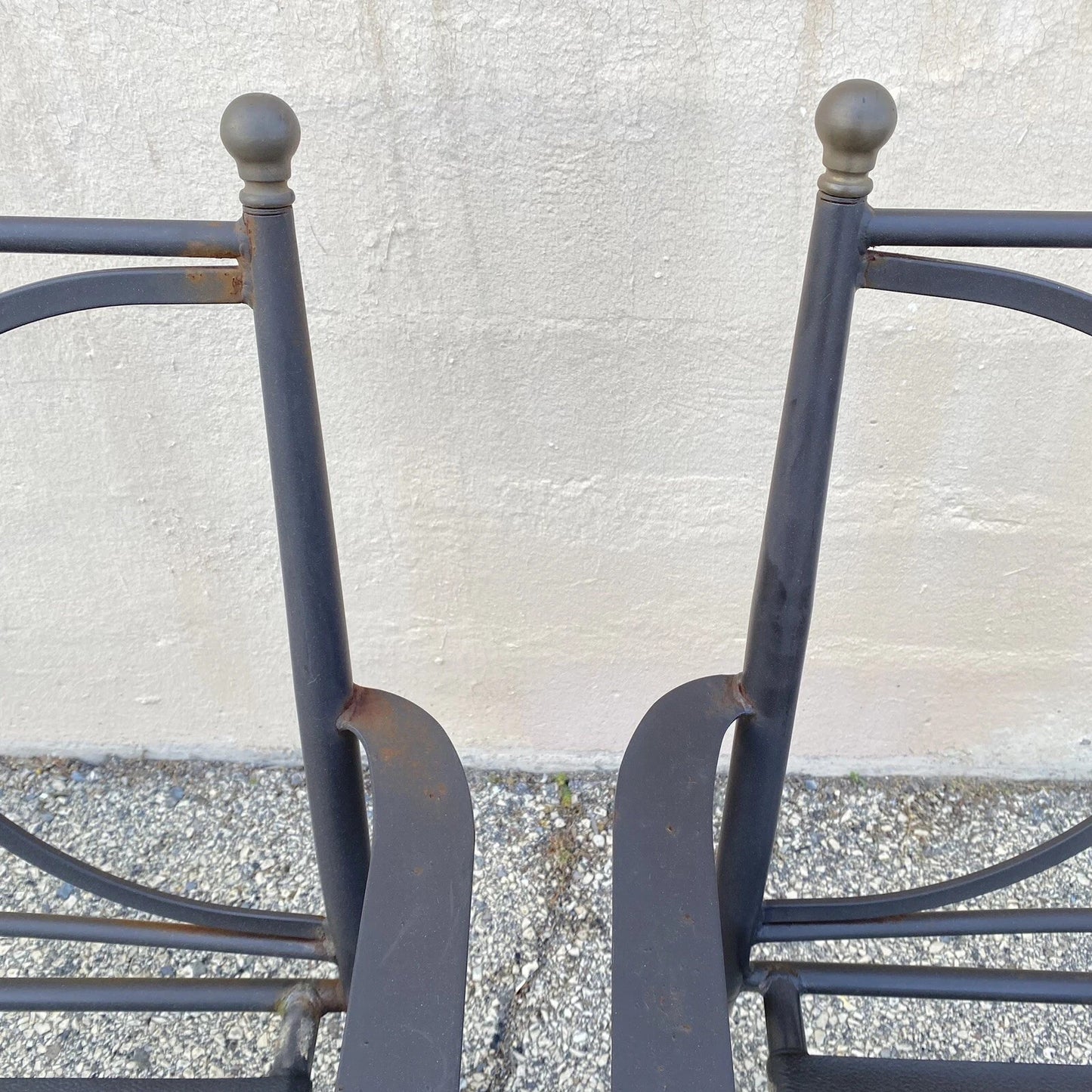 Neoclassical Regency Aluminum & Steel Metal Outdoor Patio Arm Chair - Set of 4