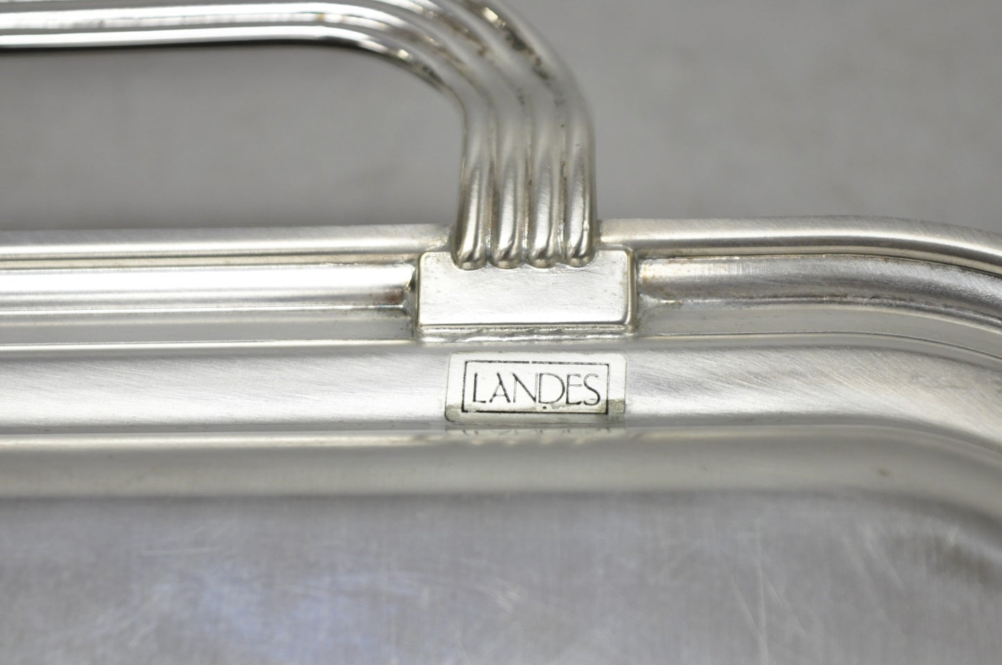 Contemporary Modern Landes Silver Plated Rectangular Bar Serving Platter Tray