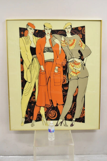 Vintage 1975 Polycast Acrylic Large Vogue Women's Fashion Retro Wall Art