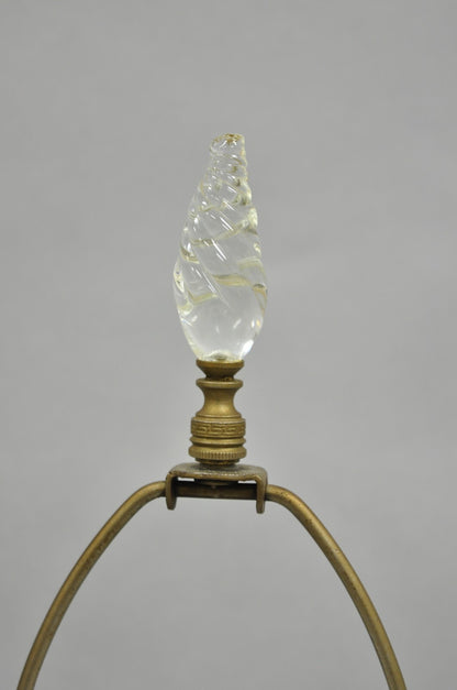 Antique Victorian Cut Glass Silver Plated Small Boudoir Vanity Table Lamp