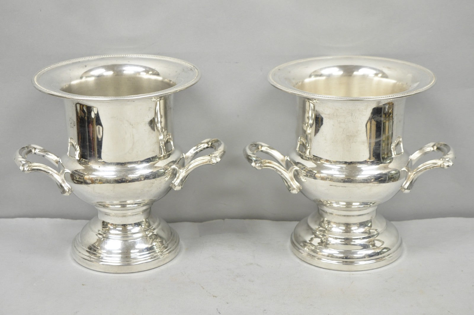 Vintage Oneida Regency Silver Plated Champagne Chiller Ice Bucket - a Pair