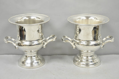 Vintage Oneida Regency Silver Plated Champagne Chiller Ice Bucket - a Pair