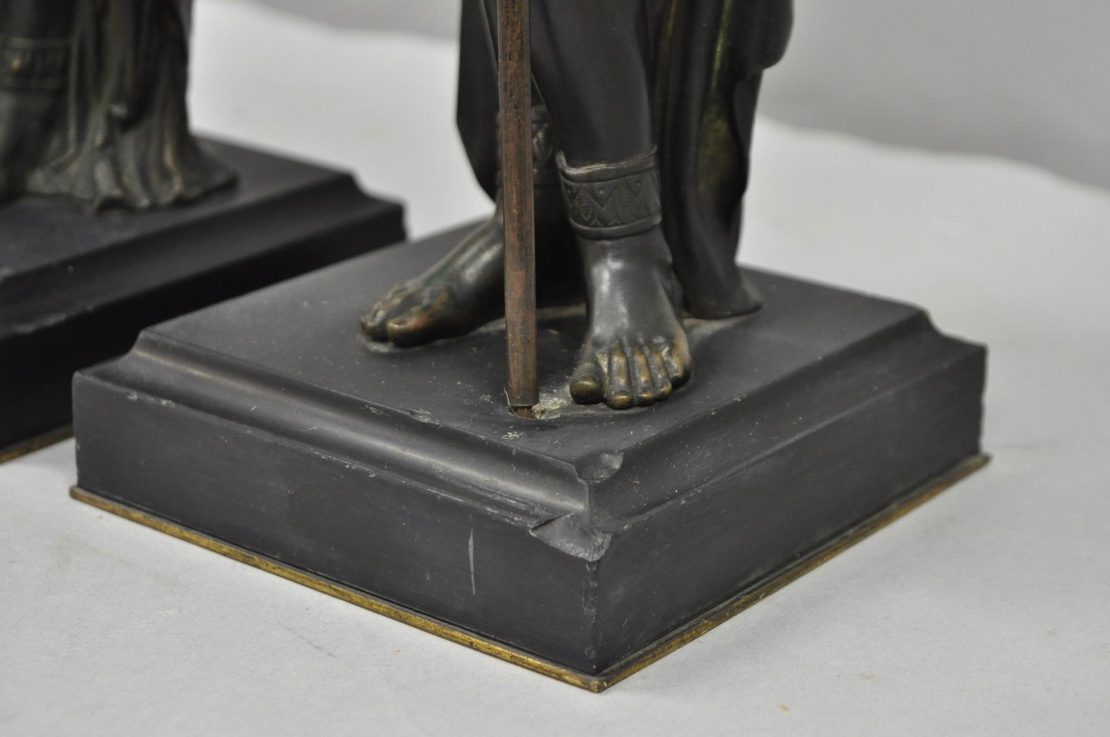 Egyptian Revival Bronze Priest & Priestess Figures after Émile Louis Picault