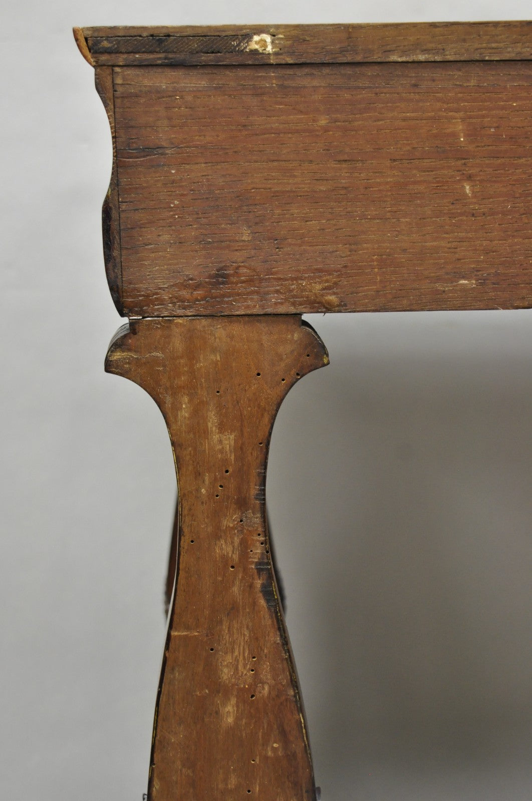 Antique French Empire Mahogany White Marble Top Console Hall Table w/ Drawer