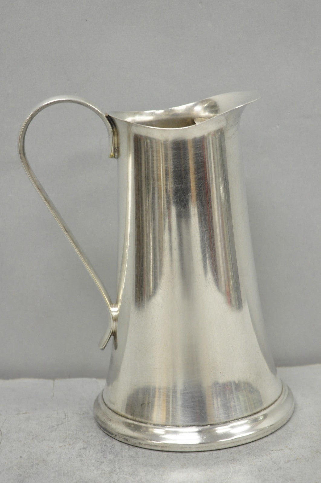 Vintage Sheffield USA Silver Plated Mid Century Modern Tapered Water Pitcher
