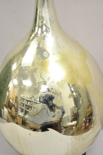 Vintage Mid Century Modern Large Spherical Bulbous Mercury Glass Table Lamp