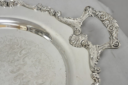 Vintage English Silver Mfg. Silver Plated Large Oval Butlers Platter Bar Tray