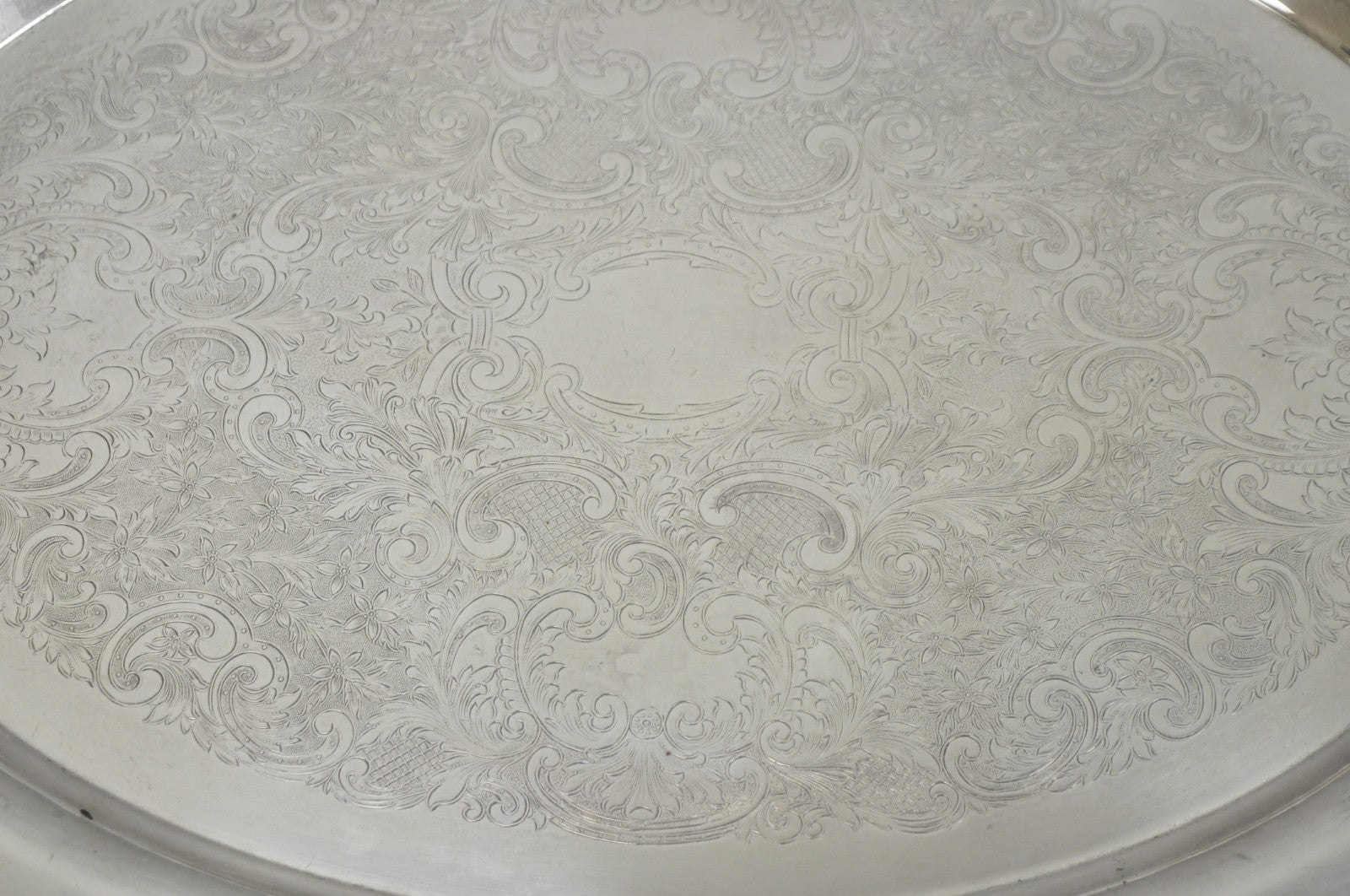 Vintage Poole 400 Lancaster Rose Silver Plated Bar Serving Platter Tray on Feet