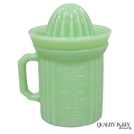 Vintage Green Jadeite Depression Glass 1 Cup Ribbed Juicer Measuring Cup
