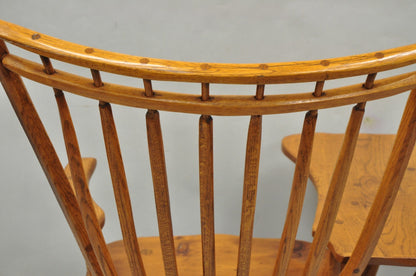 Vintage Hunt Country Furniture Pine Wood Writing Desk Windsor Chair w/ Drawer