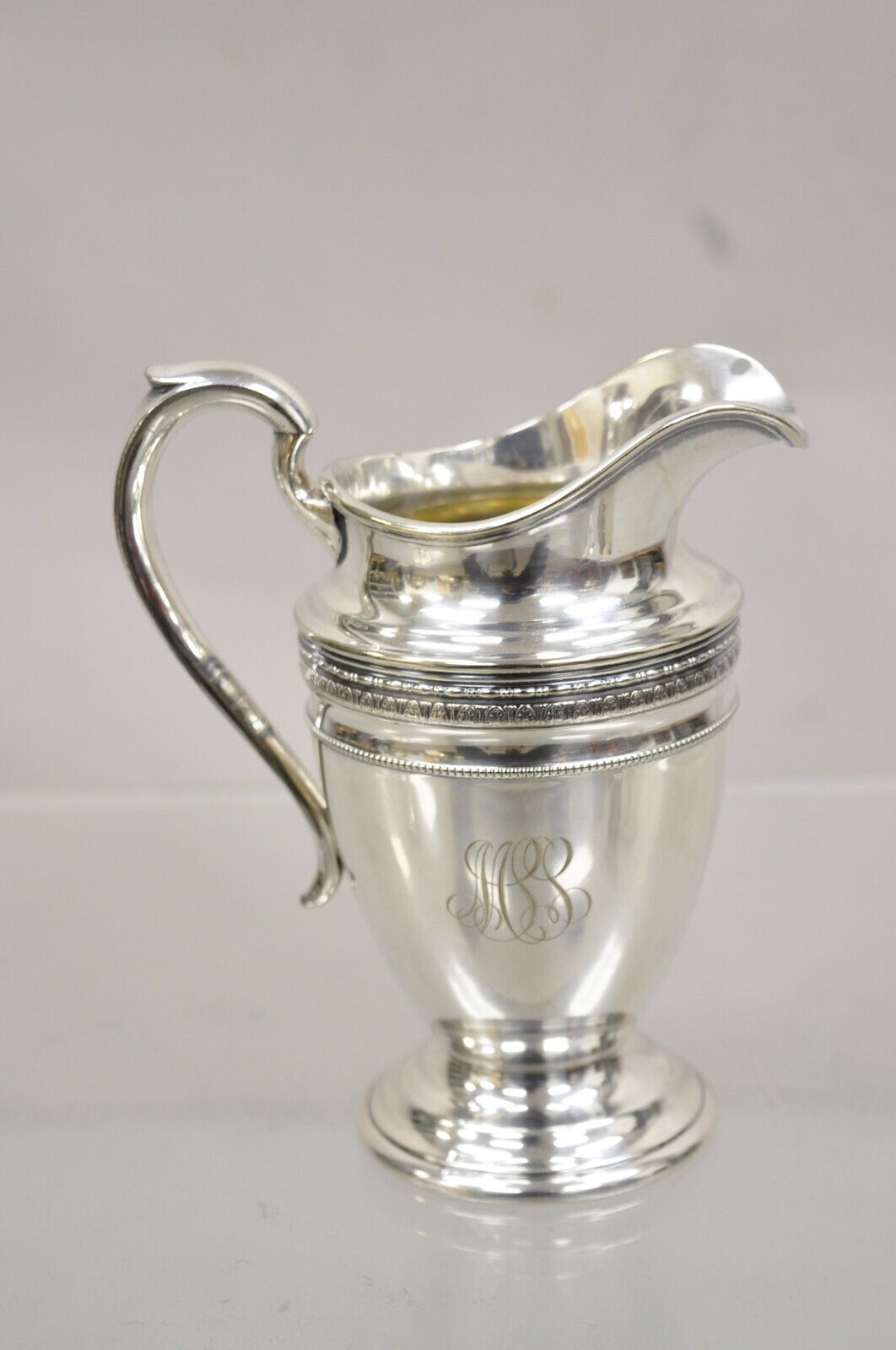 Antique Gorham English Edwardian Small Silver Plated Chased Creamer Pitcher