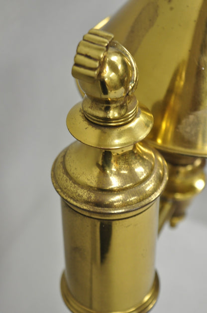 Vintage French Empire Brass Metal Bouillotte Desk Table Lamp w/ Spartan Helmet
