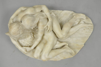 Stephan Abel Sinding (1846-1922) "Lovers Couple" Alabaster Marble Sculpture
