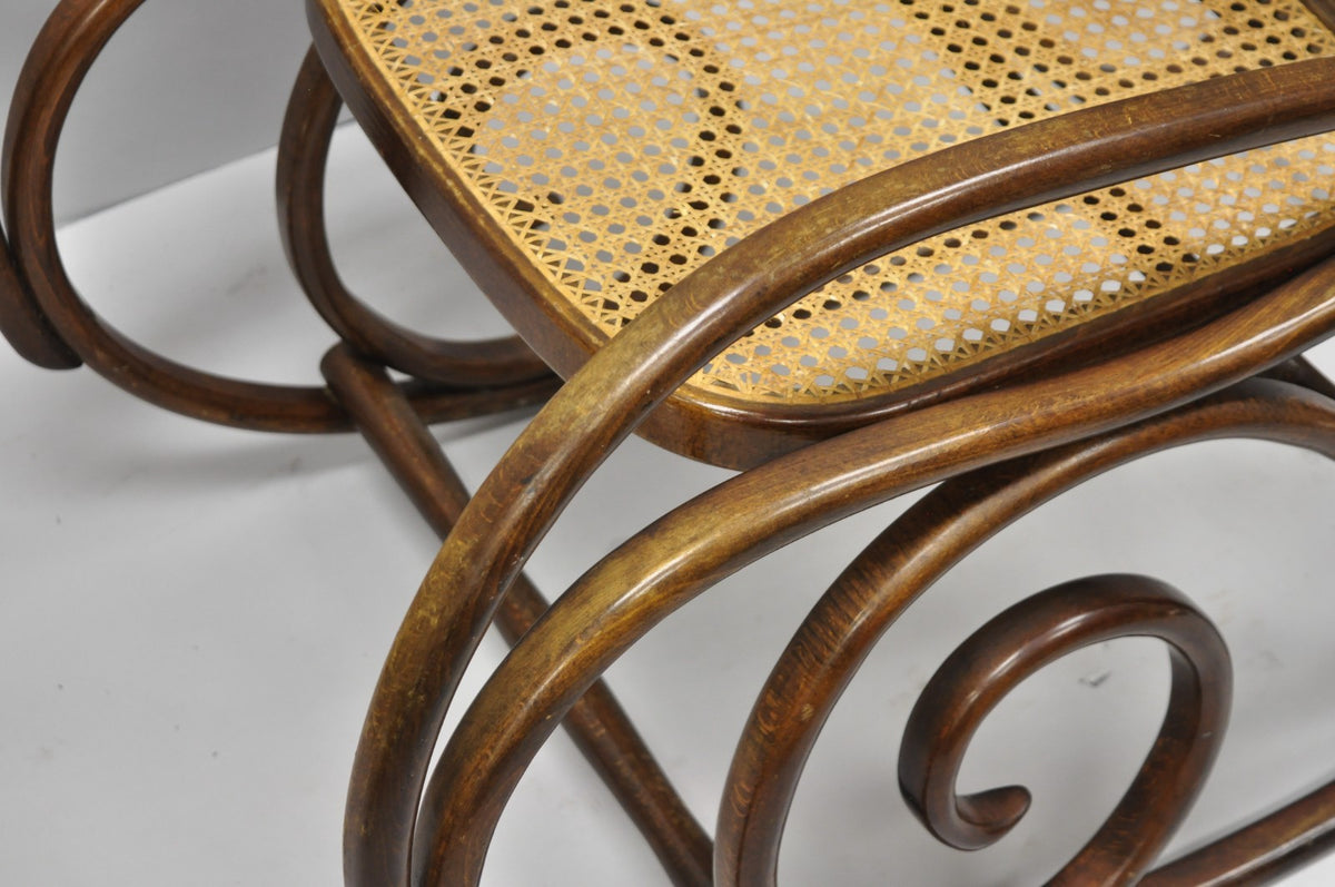 Vintage Mid Century Modern Thonet Style Bentwood & Cane Rocker Rocking Chair (B)